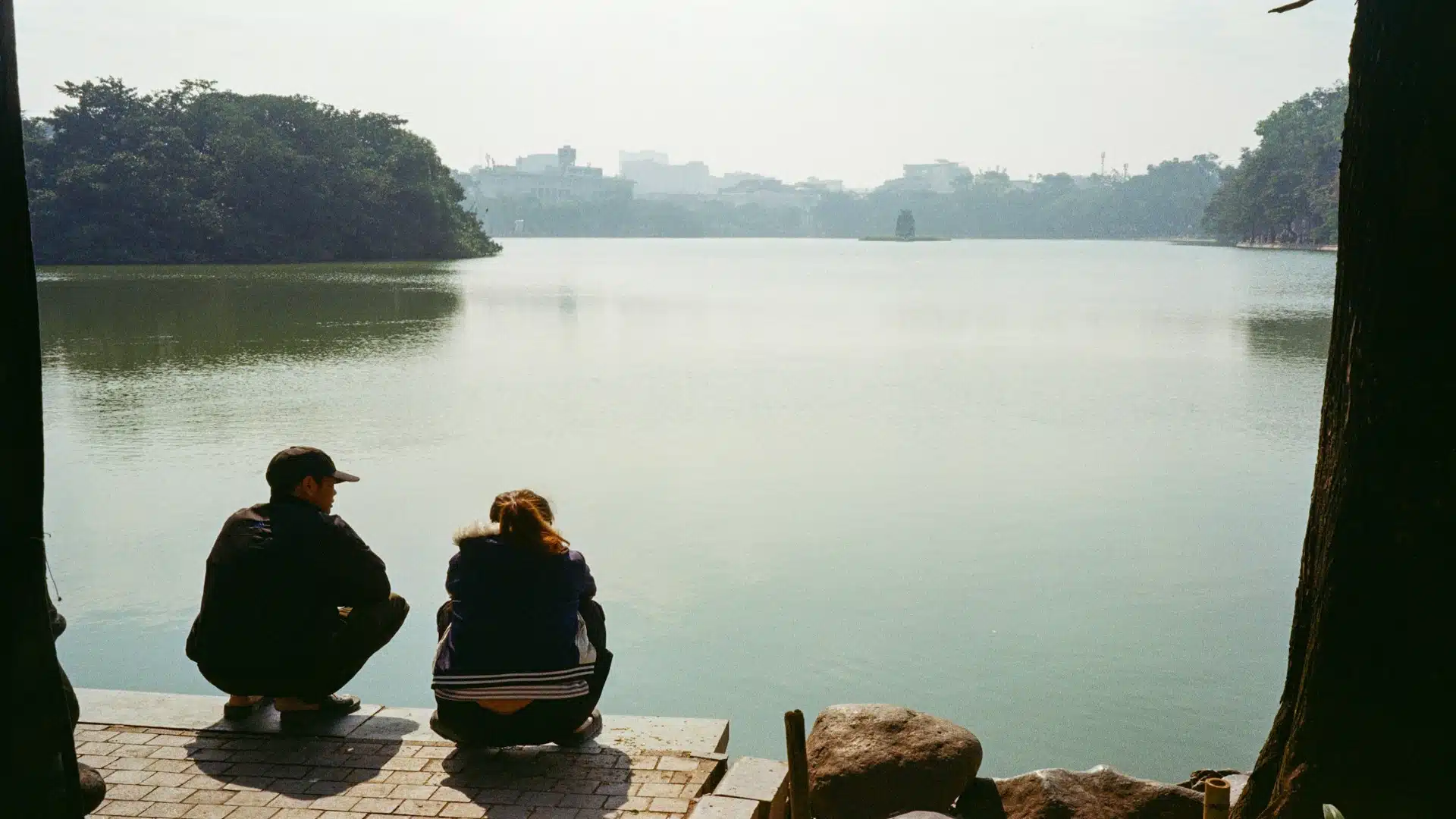 couple sitting quietly during serious moment