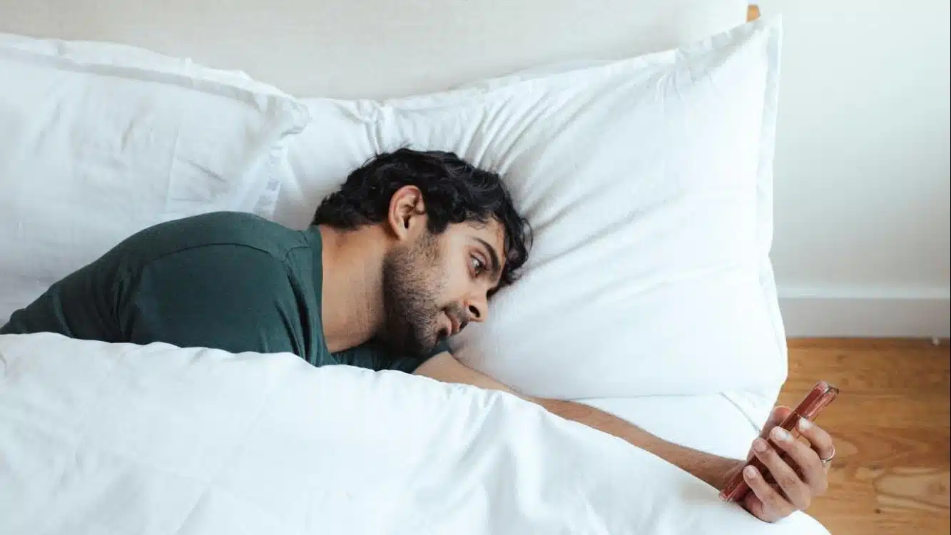 man using smartphone