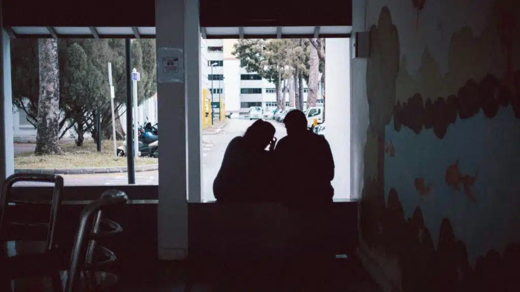 couple reconciling after disagreement