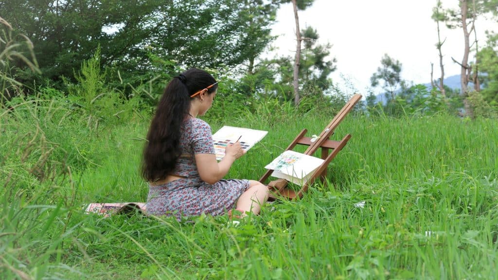 woman enjoying personal hobby
