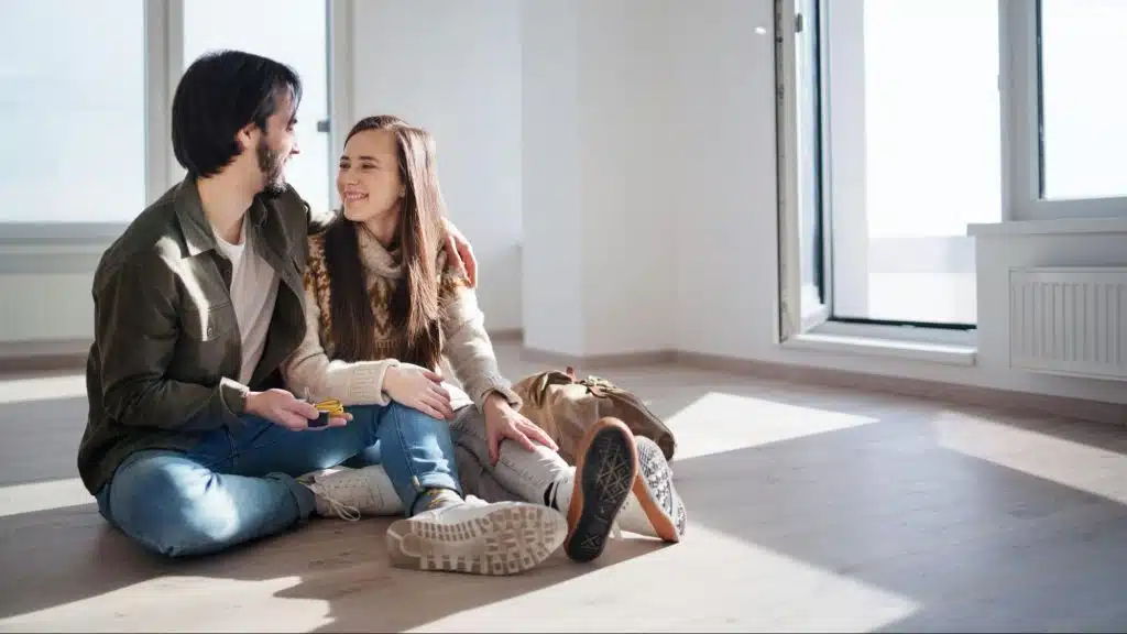 A man and woman happy together