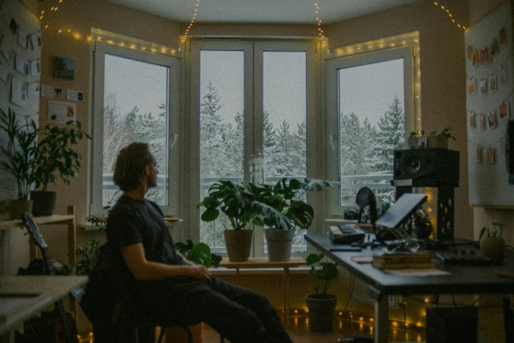 person sitting quietly