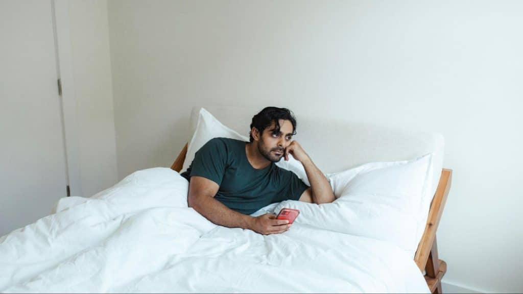 A man thinking alone
