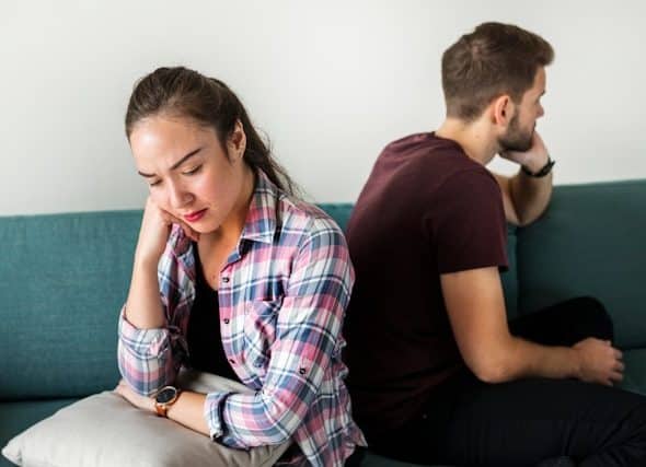 man ignoring partner
