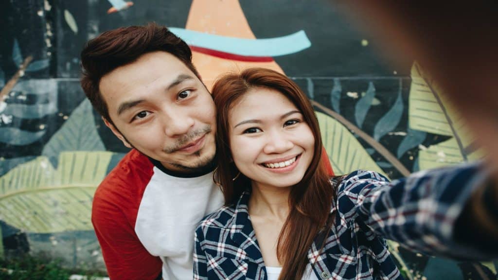 couple smiling together