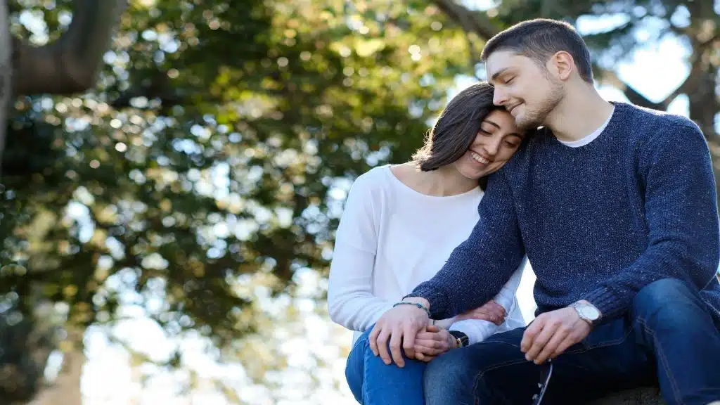 couple sitting closely