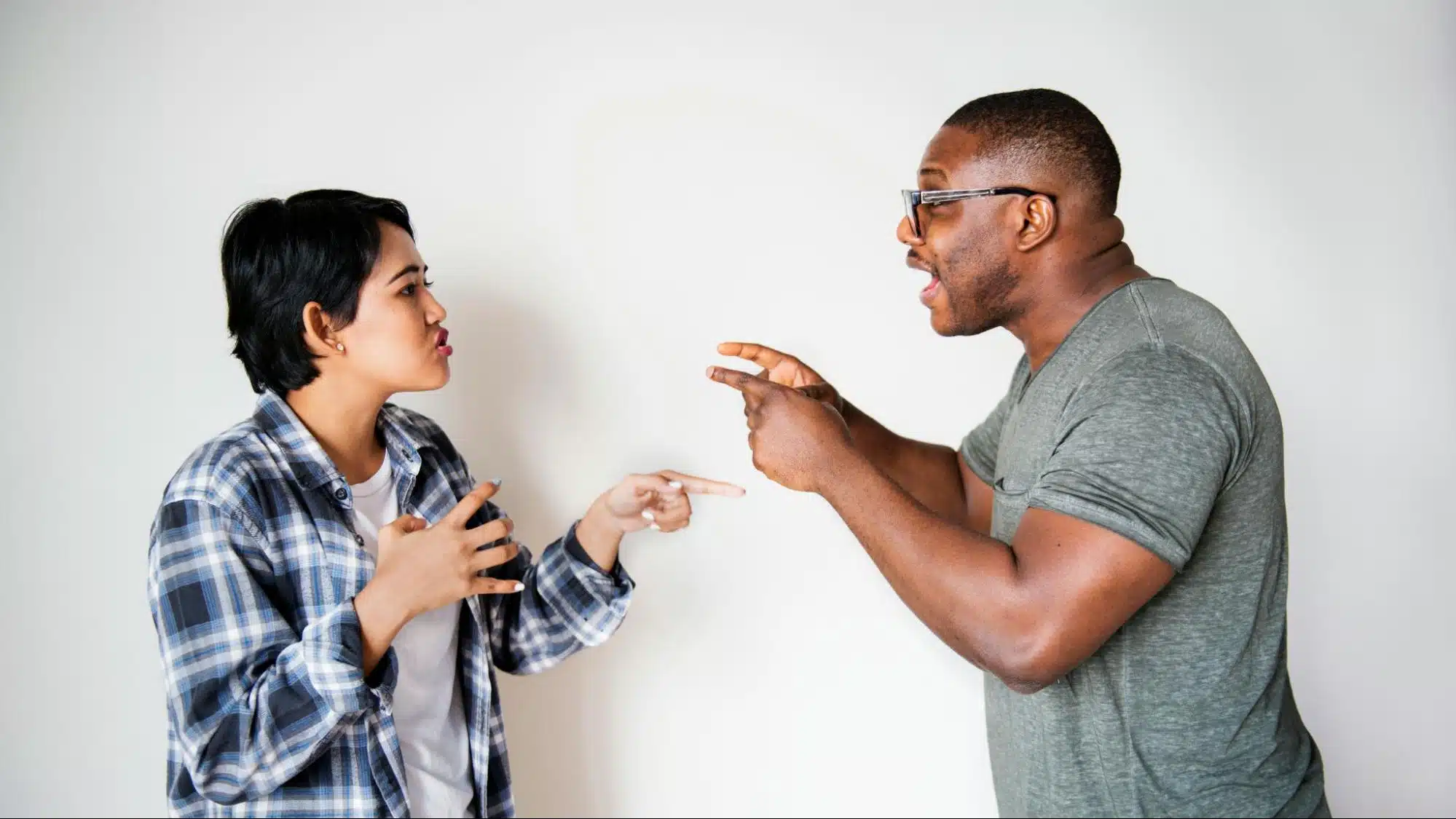 A man and a woman are arguing