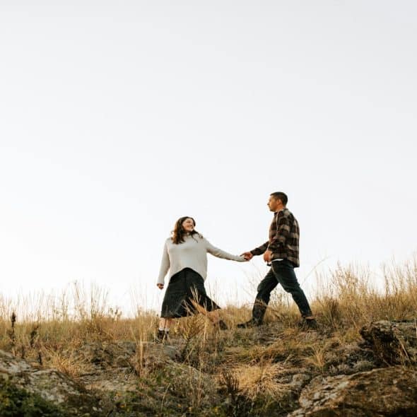couple walking together outdoors