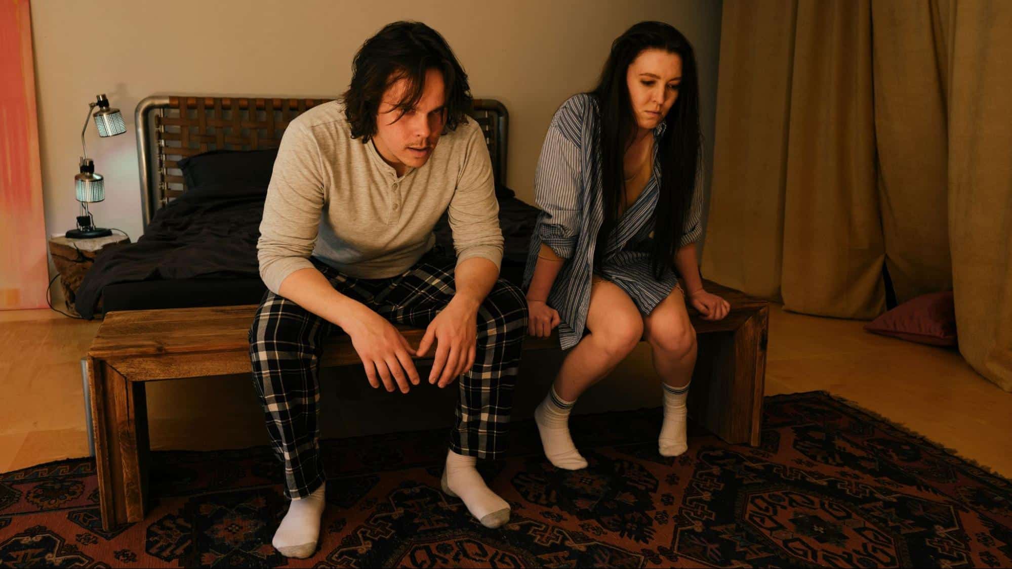 A man and woman being silent