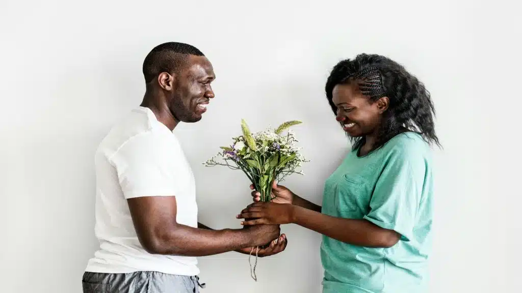 man doing small gesture