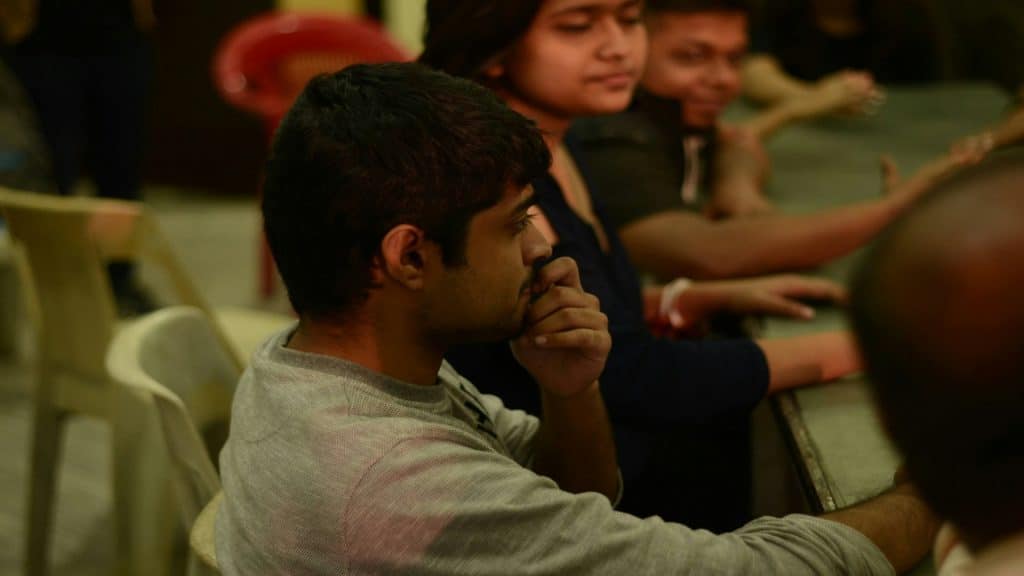 man paying attention during interaction