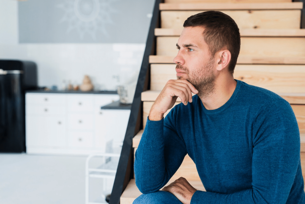 A man thinking something