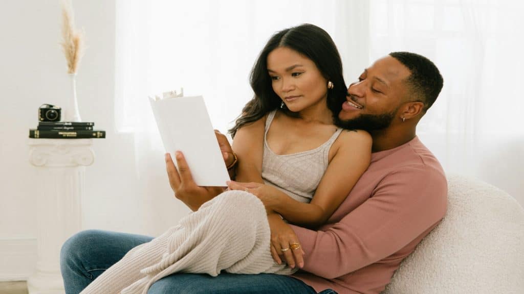 couple looking at calendar together