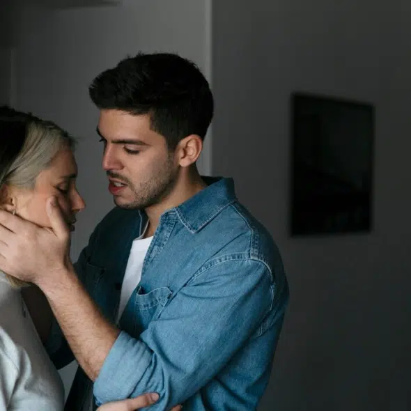 Man and woman having a fight at home