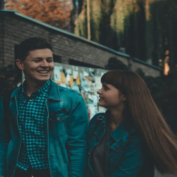 couple smiling during everyday moment