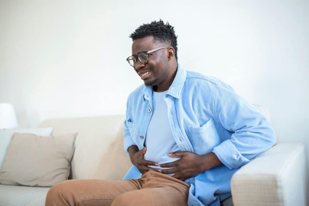person with digestive problems