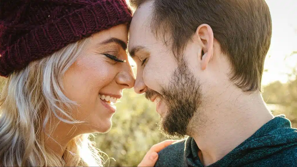 Couple smiling at each other