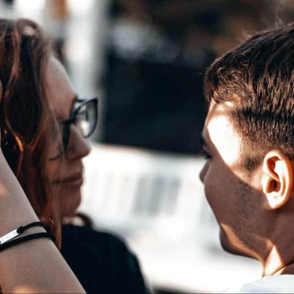 A man and woman adoring each other