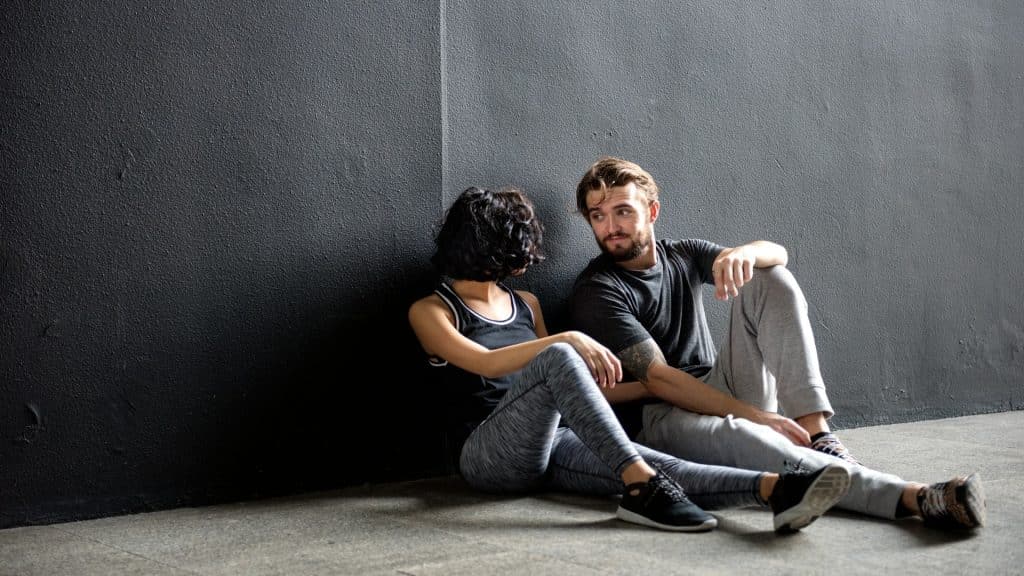 couple sitting closely