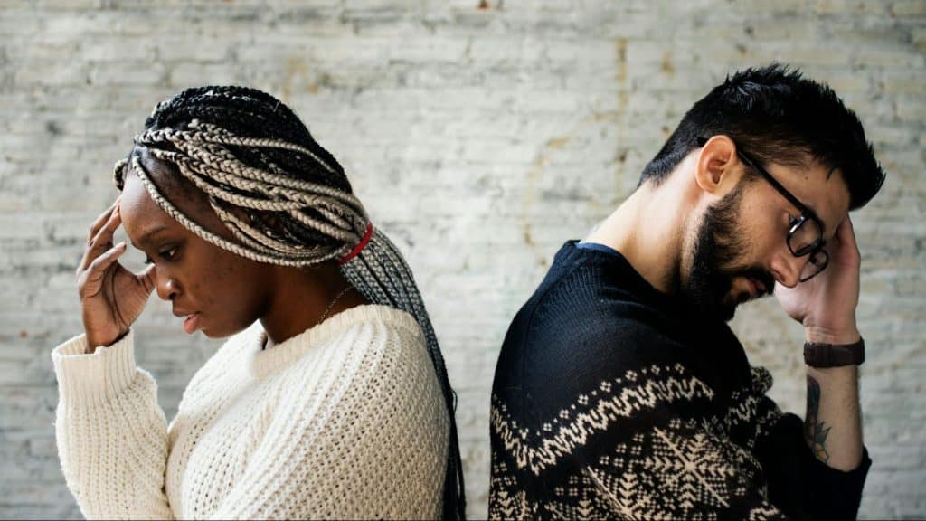 Couple not talking to each other