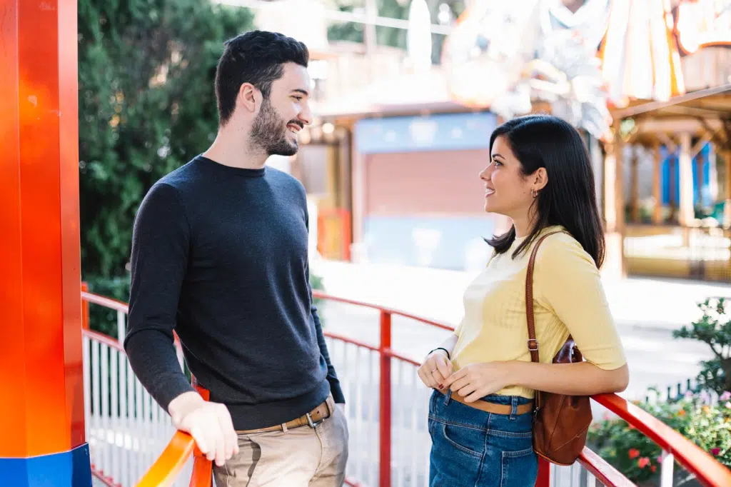 A man and woman having a conversation