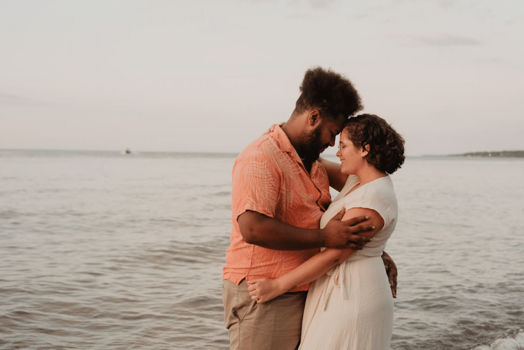 Man and woman holding each other
