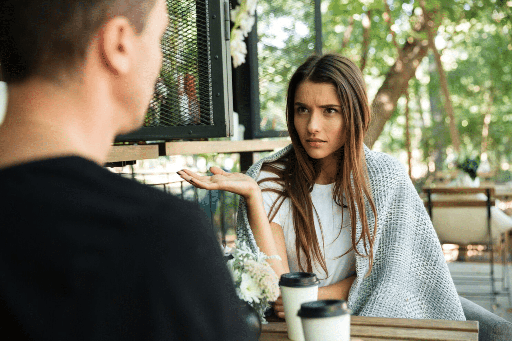 Woman disgusted with her date