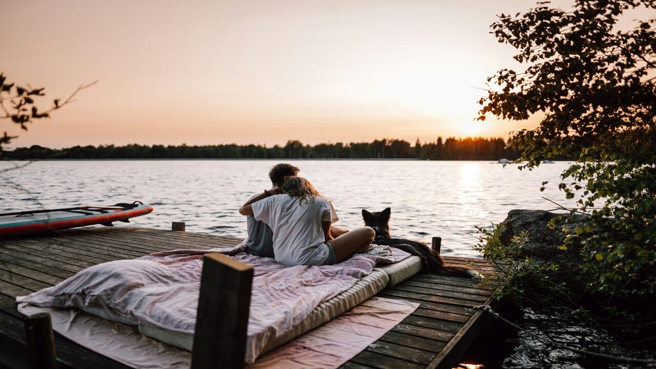 A couple on a peaceful vacation