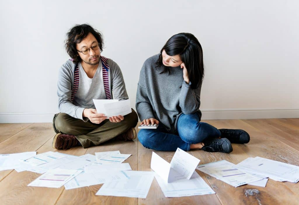couple reviewing finances