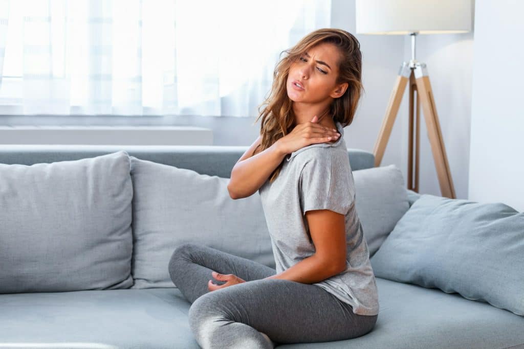 stressed person with body pain