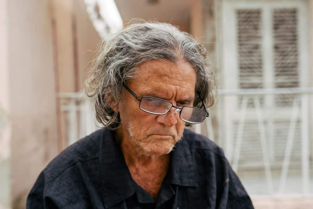 thoughtful middle aged man