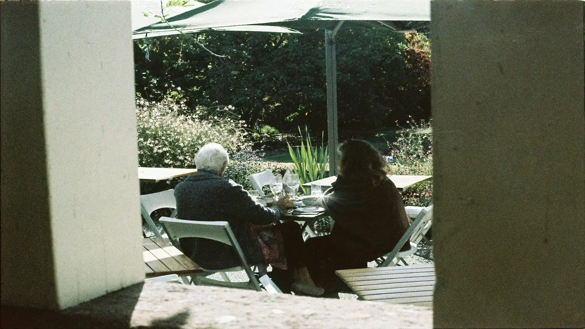 couple having relaxed conversation
