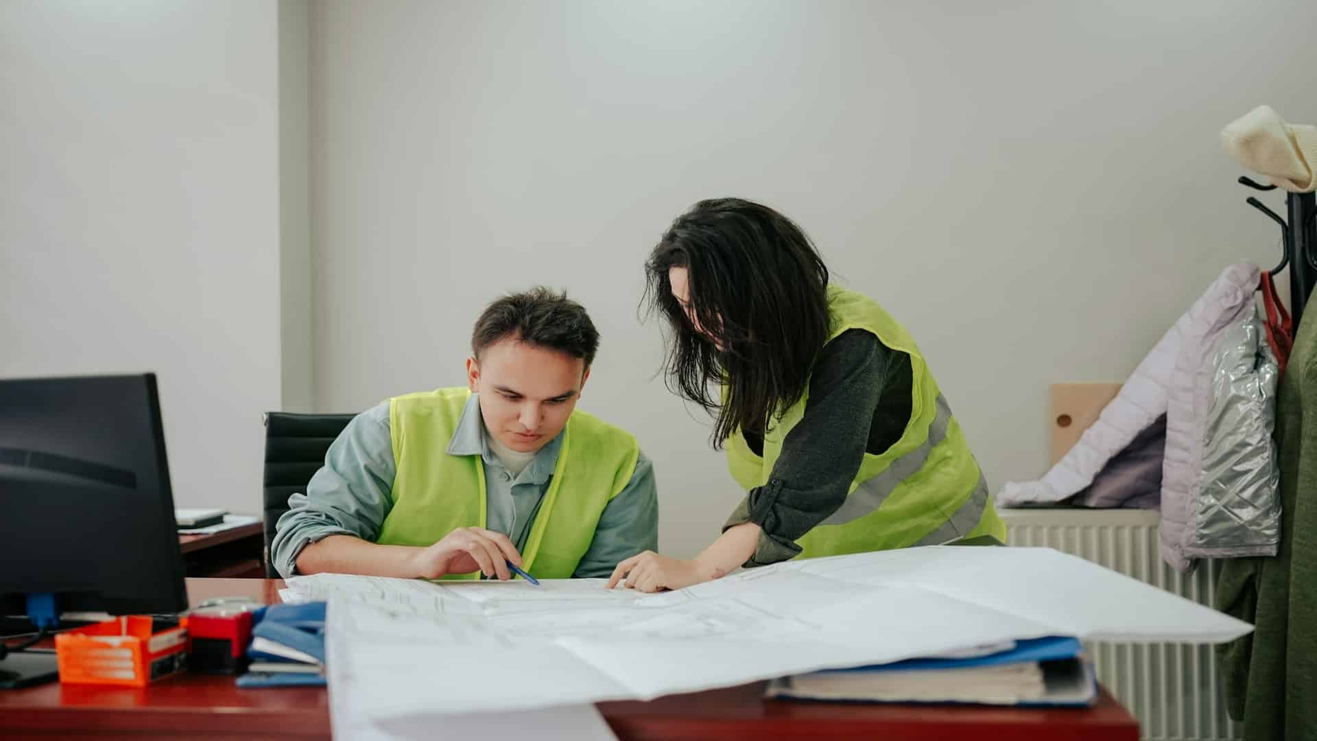 man helping partner during task