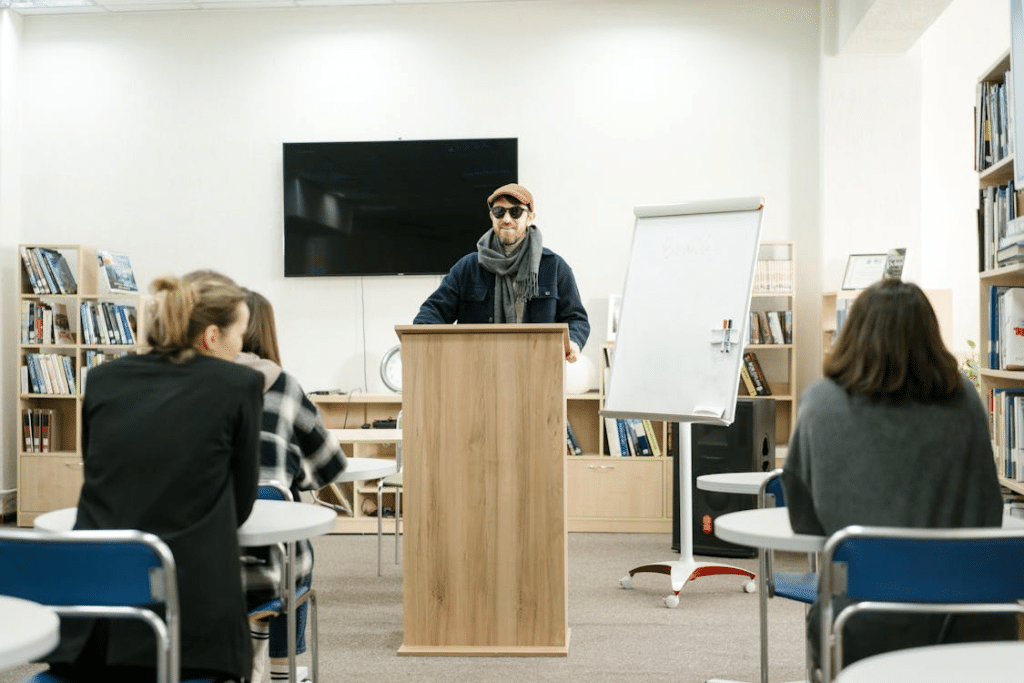 Group of people in a classroom