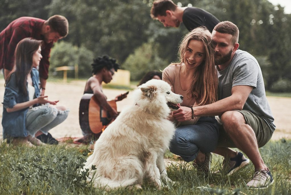 couple group gathering