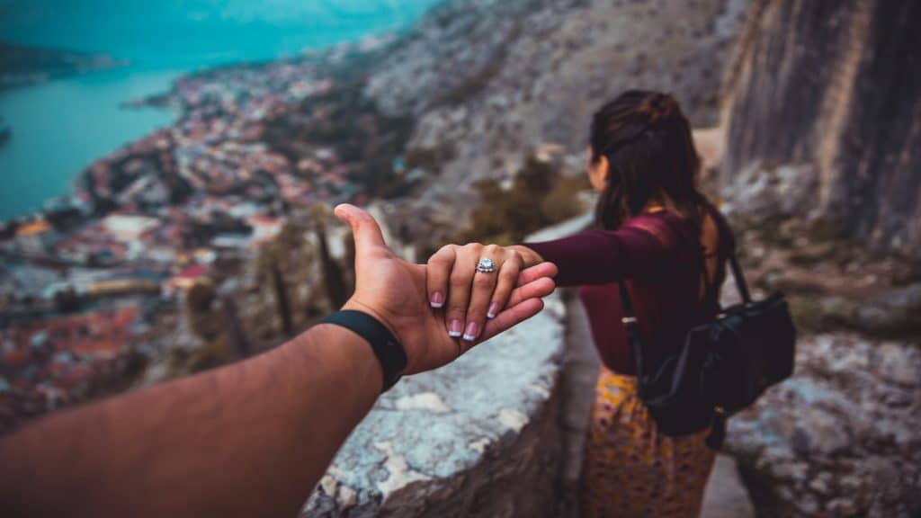 couple holding hands