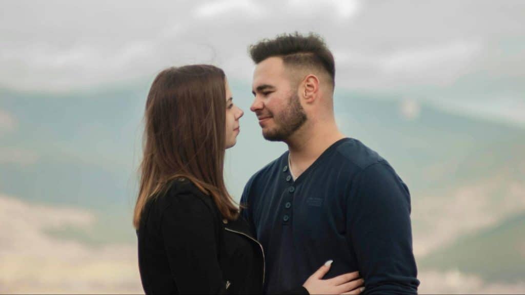 A man and woman close to each other