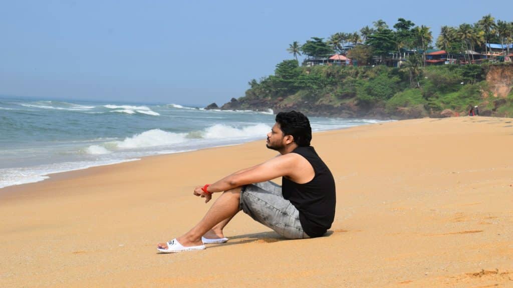 man reflecting quietly