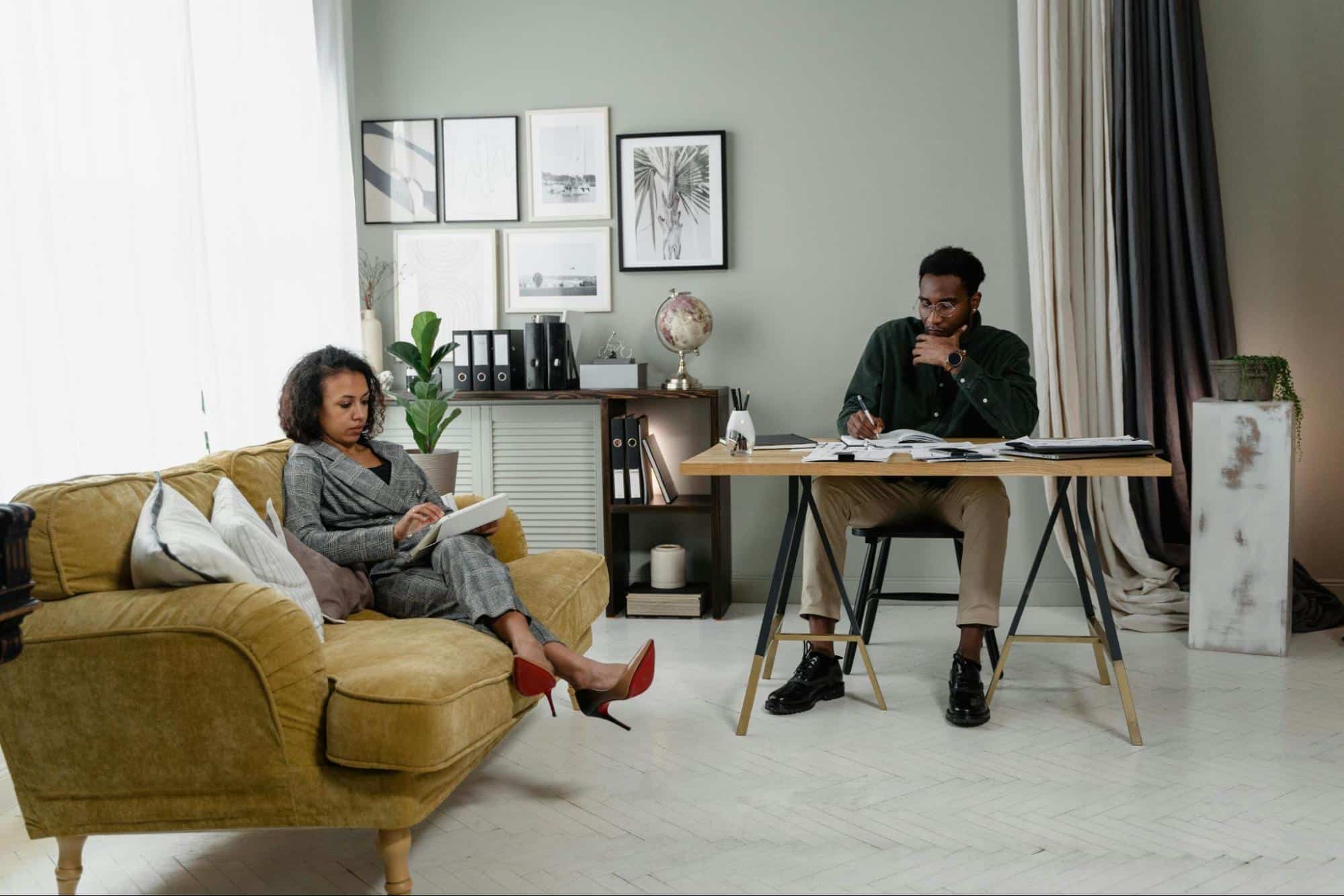 A man and woman in the same room