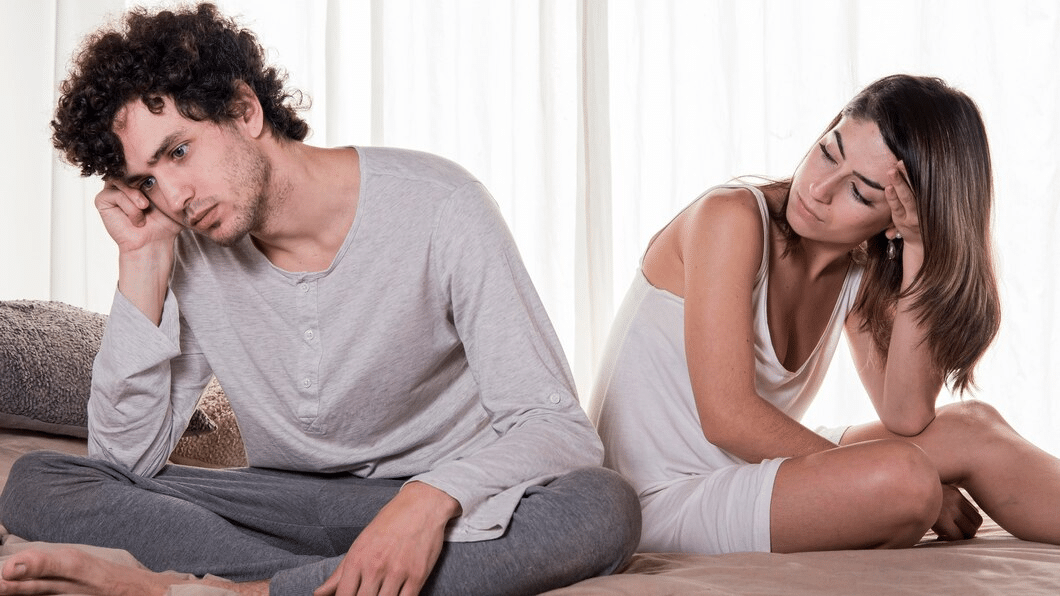 A man and a woman are unhappy