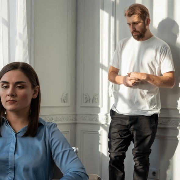 A couple not talking to each other