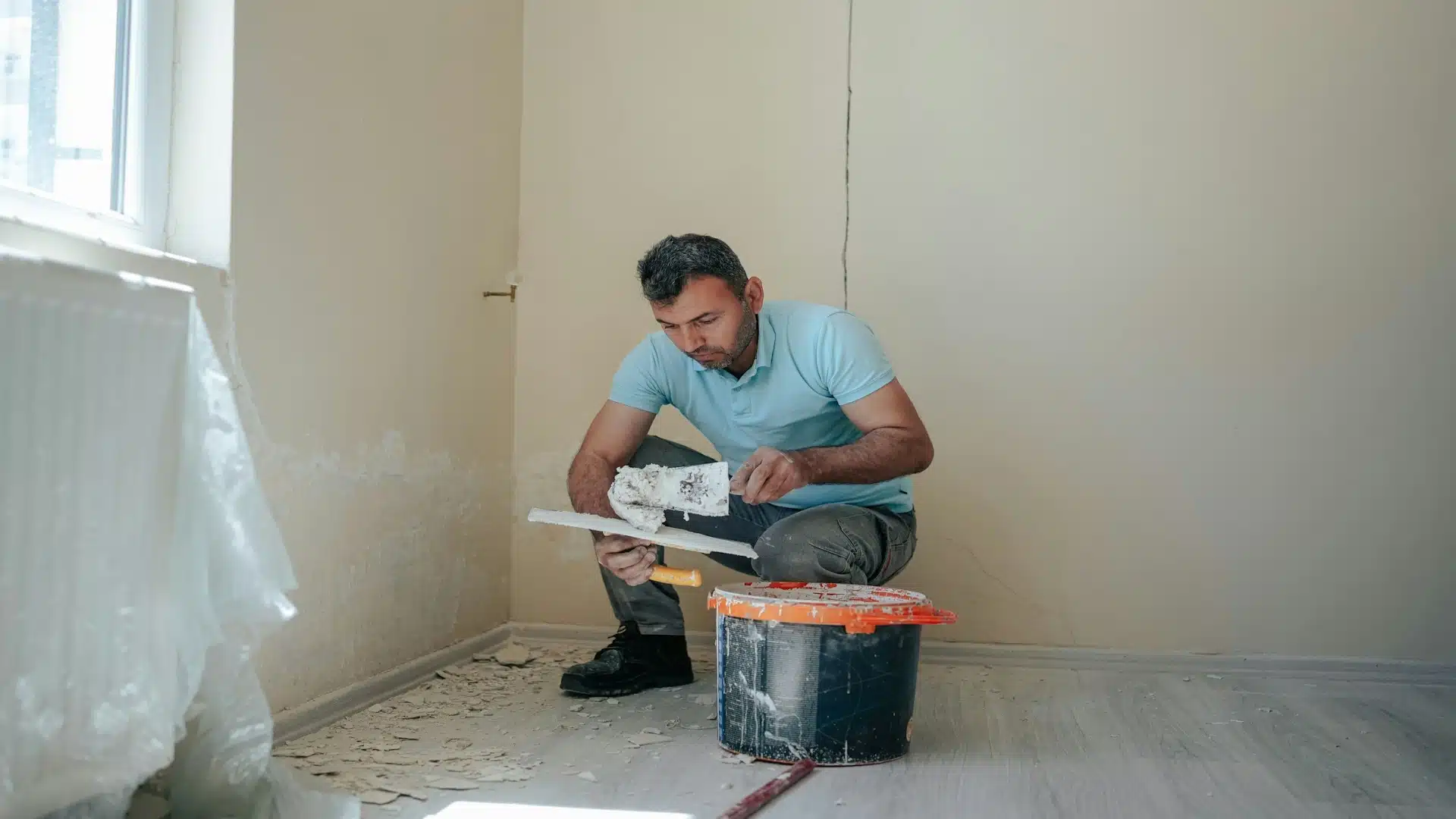 man working on home project