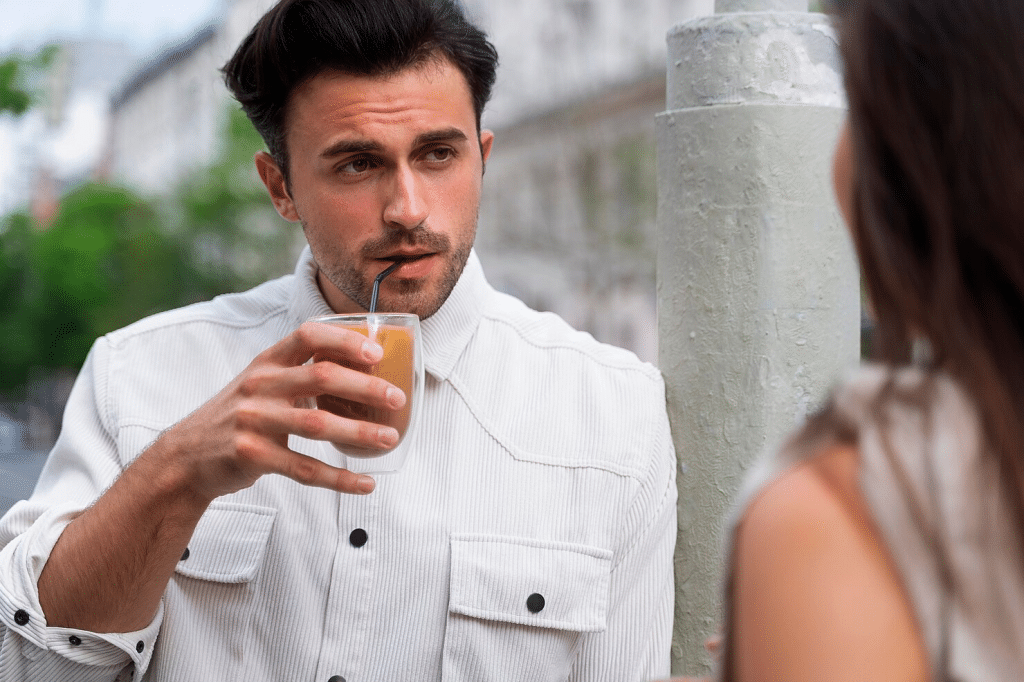A man trying to impress a woman
