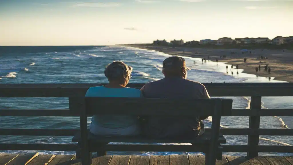 couple watching sunset together