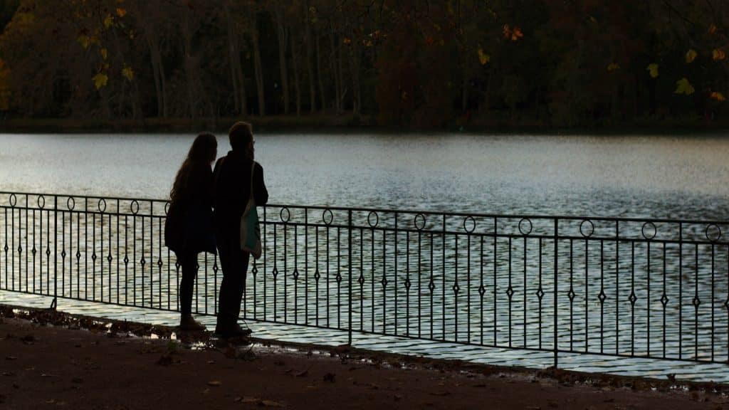 couple talking during quiet moment