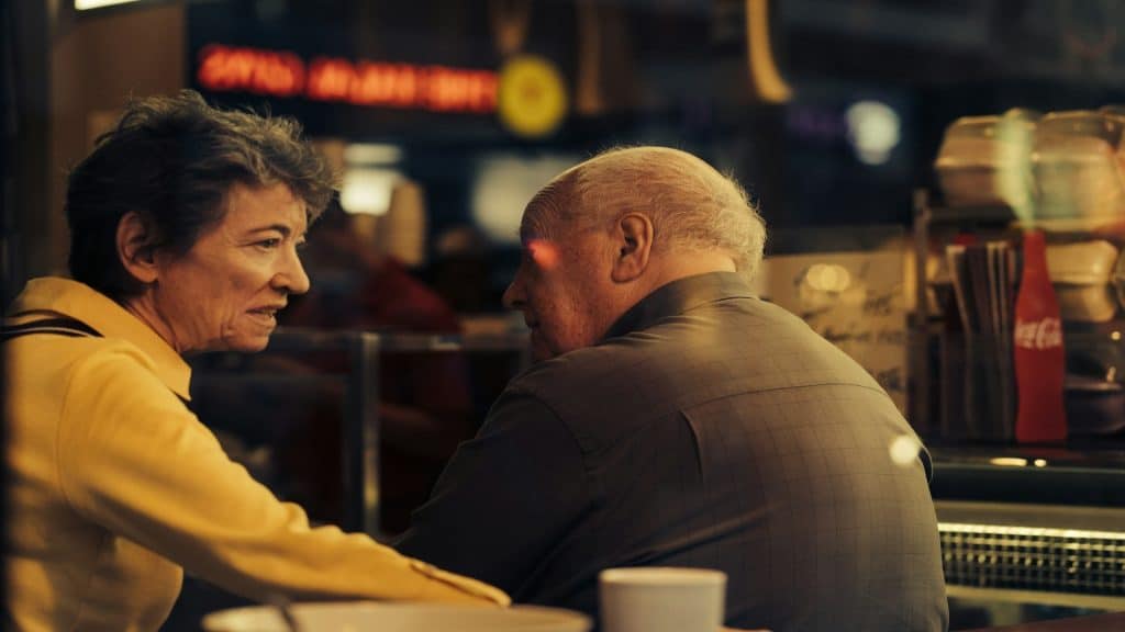couple having open conversation at table