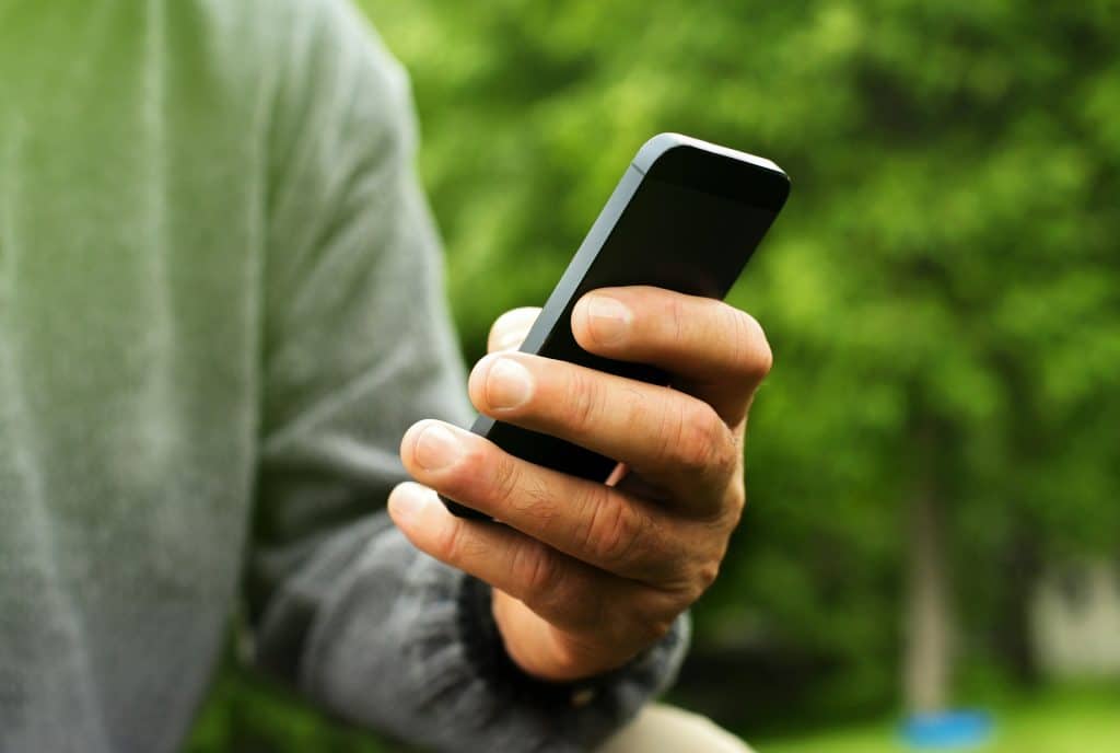 texting smartphone closeup