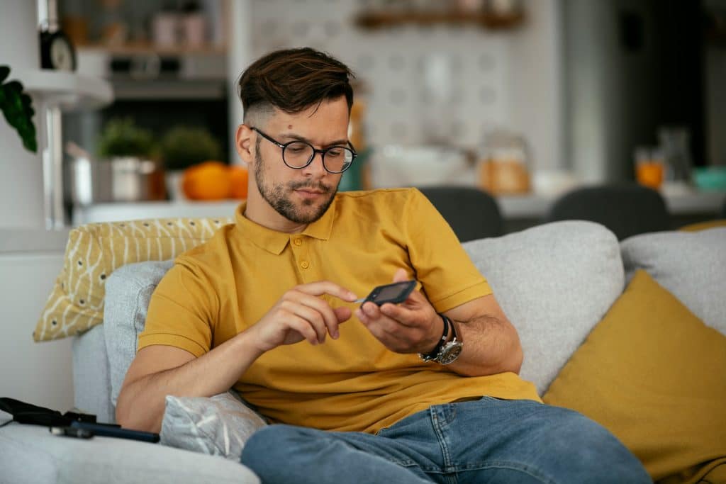 man sitting couch