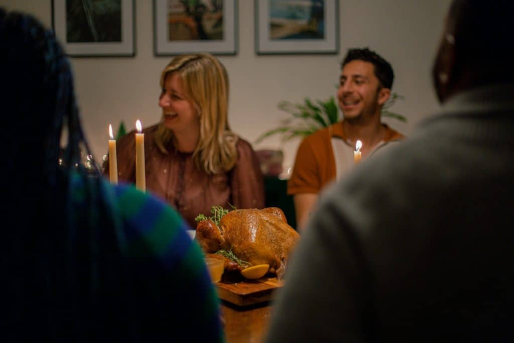 couple family dinner