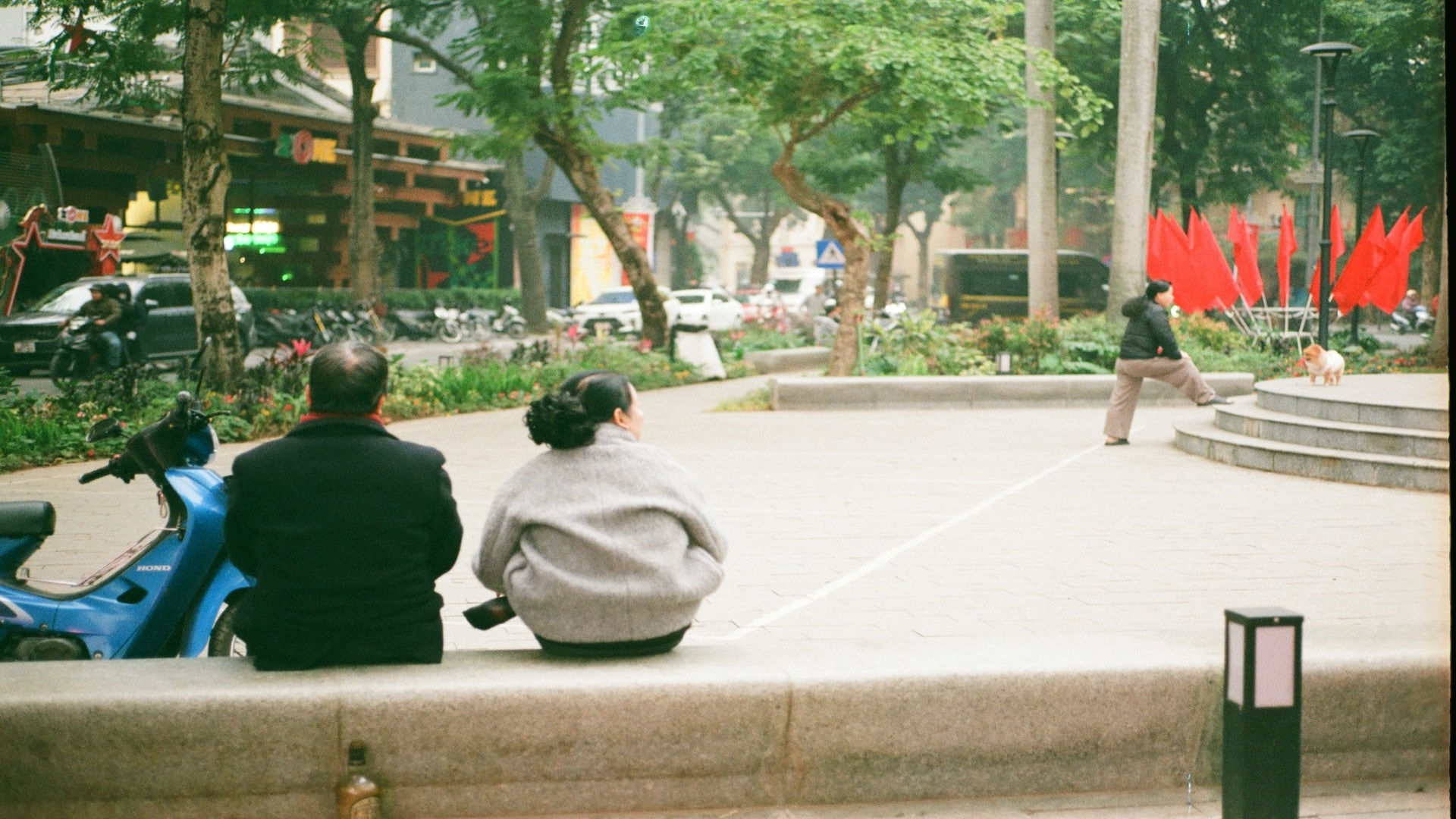 man sitting quietly during conversation